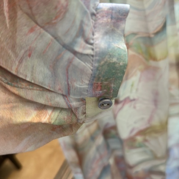 Calme by Johnny Was Marble Kaftan Maxi  SMALL Dress Cotton Silk Blend - Picture 8 of 11